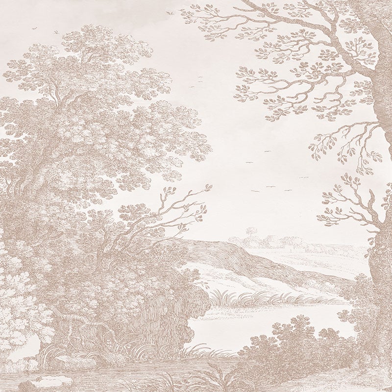 Silent Meadow Sepia Wallpaper