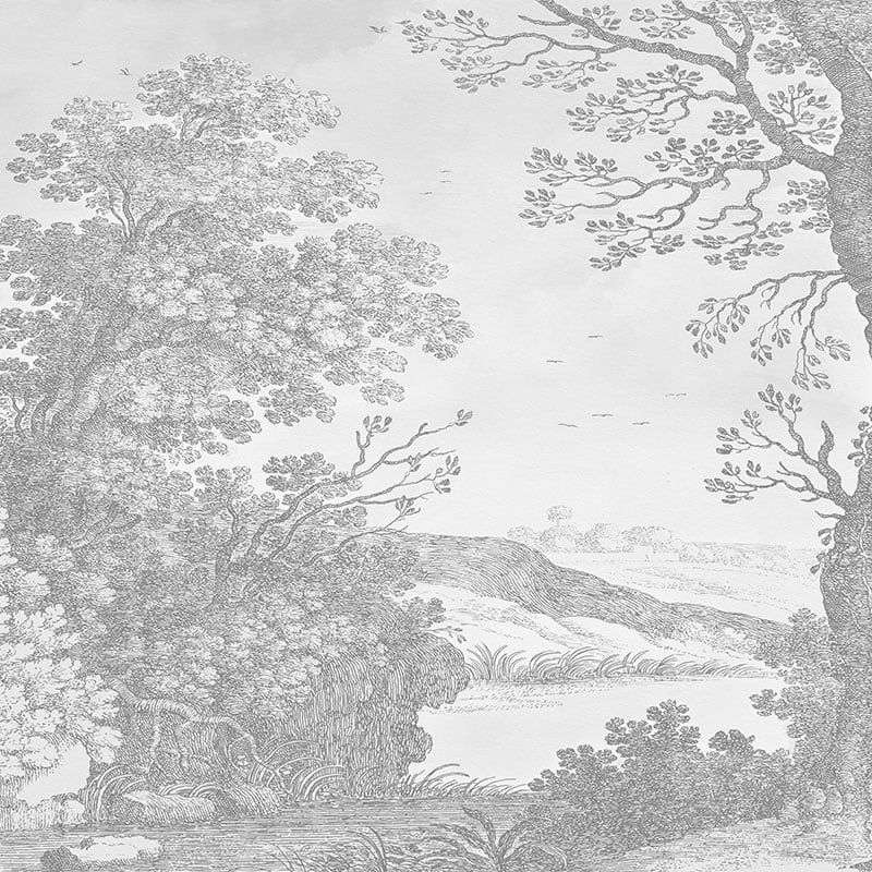 Silent Meadow Grey Wallpaper