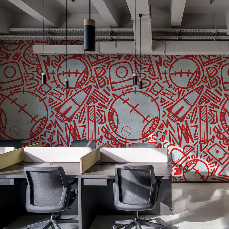 Cyber Alley Orange Wallpaper