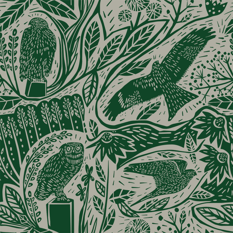 Birdprey Green Wallpaper