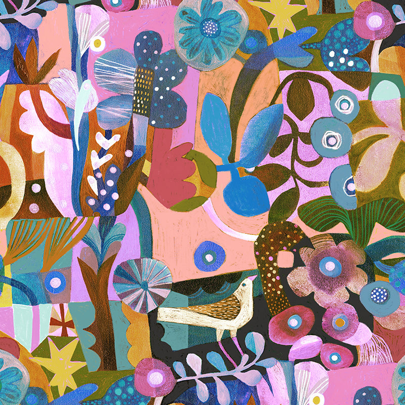 Bright Bird Pink wallpaper