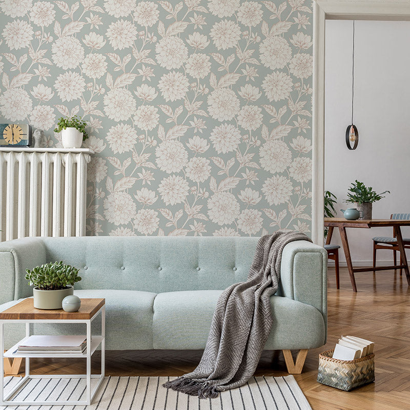 Dahlia Blooms Ashwood Wallpaper