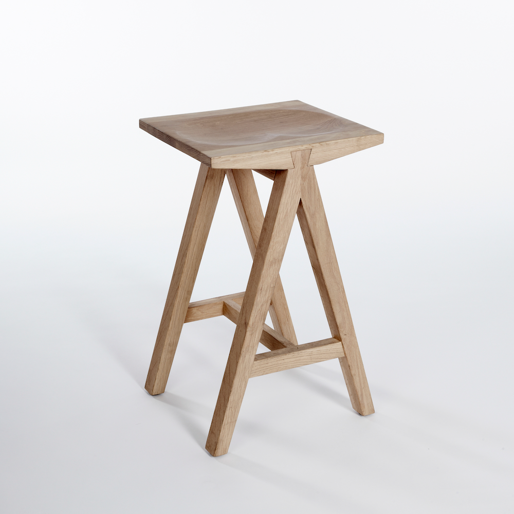 Dovetail Barstool by Meyer Von Wielligh. Part of the Dovetail Furniture Range, this barstool is made up in solid Ash or Iroko wood with subtly fluid lines.