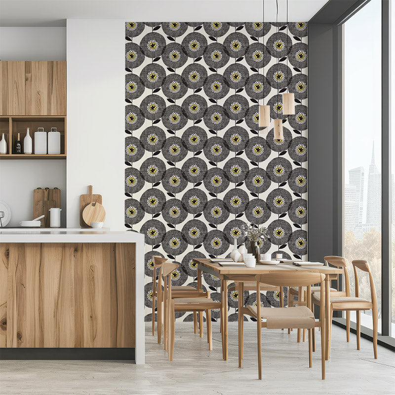 Flower Fields Penny Black wallpaper