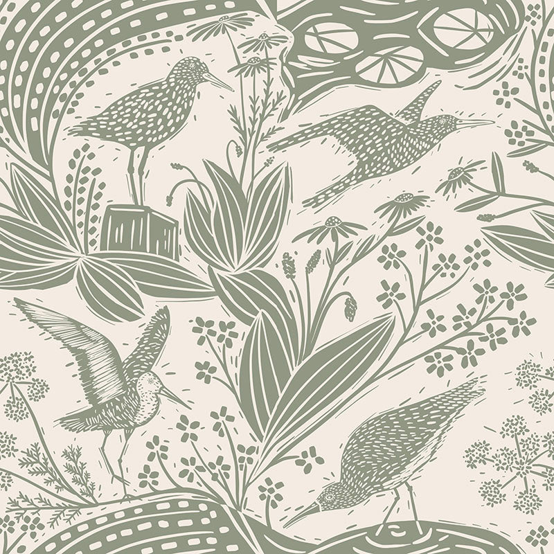 Godwit Grey Wallpaper