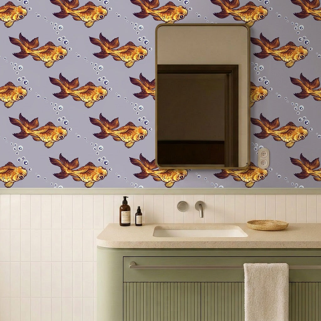 Goldfish – Lavender Wallpaper