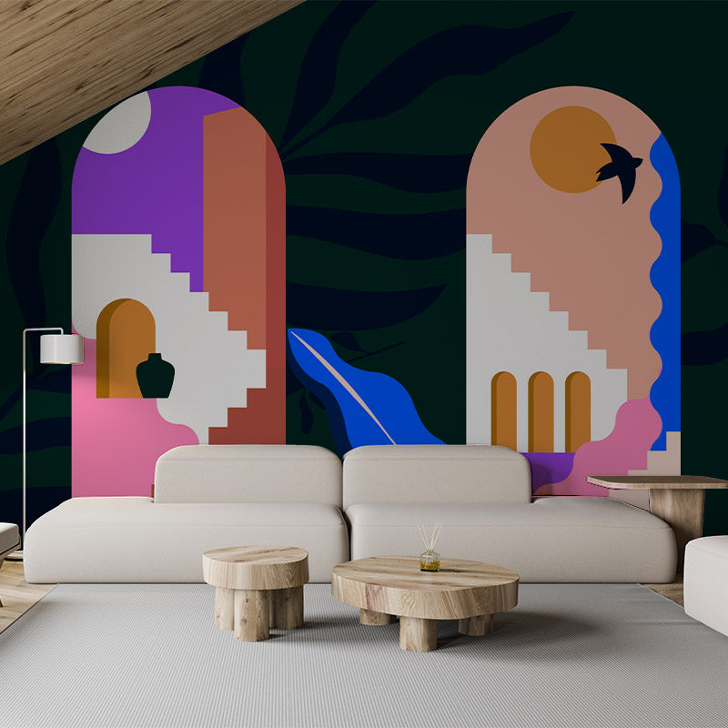 Mediterranean Afternoons Dark Wallpaper