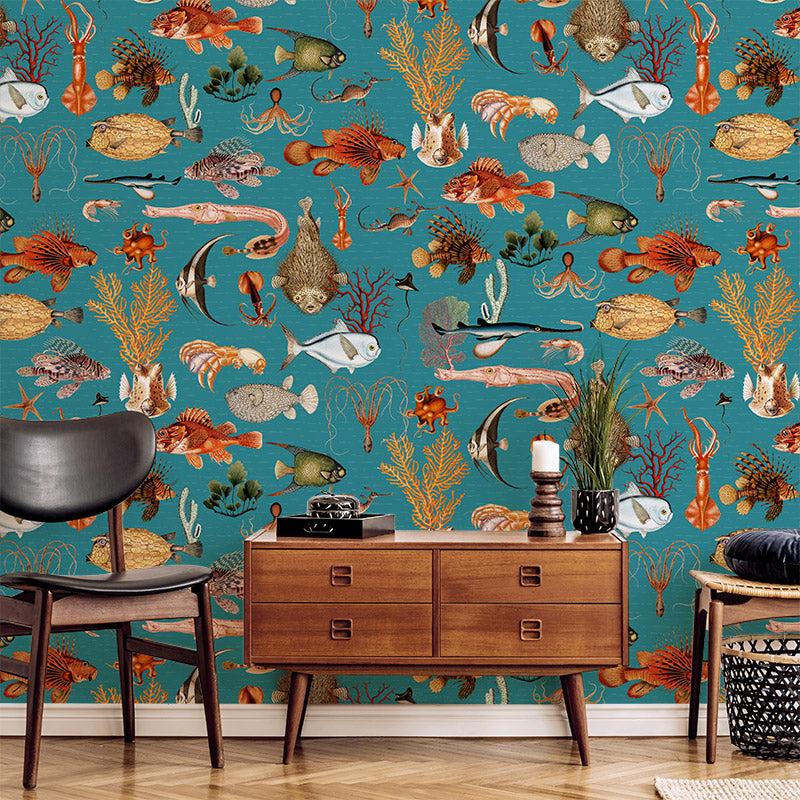 Oceania – Teal Wallpaper