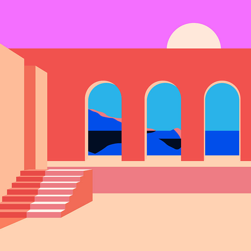 Pool Views Sunrise Wallpaper