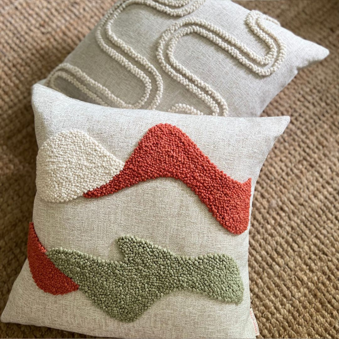 Punch Needle Landscapes Pattern 1 - Burnt Orange, Sage & Natural insitu 3.jpg