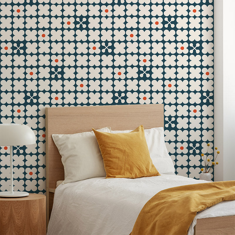 Scandi Candy Petrol and Persimmon wallpaper