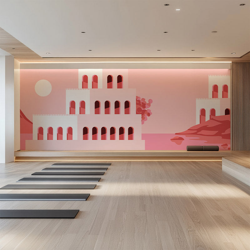 Sunset Palace Pink Wallpaper