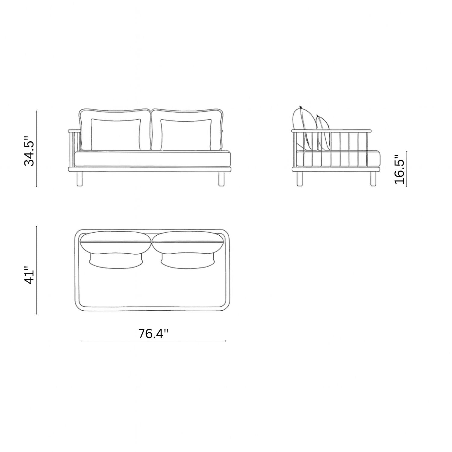 Swartberg Sofa 2 seater 1 arm