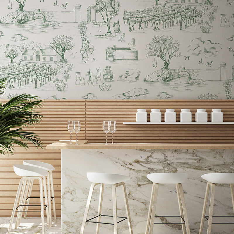 Toile du Cap Classic Green Wallpaper