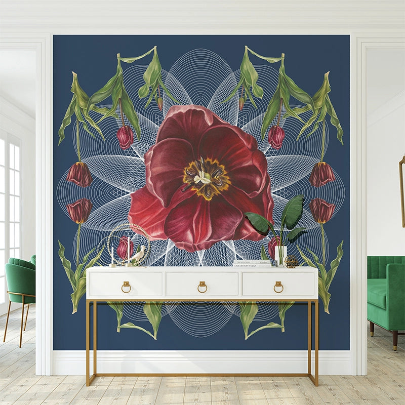 Tulip-Geo-Botanical-Mural-Indigo-by-Adrienne-Kerr.webp