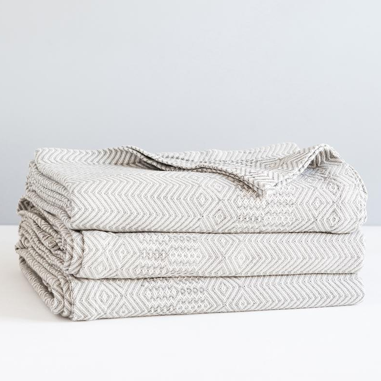 SMOKE BAKUBA THROW by Mungo Design. A bold and vibrant, yet elegant and sophisticated design. Perfect as a bed or couch throw. Made from 100% cotton grown in Swaziland. Designed & woven in South Africa.