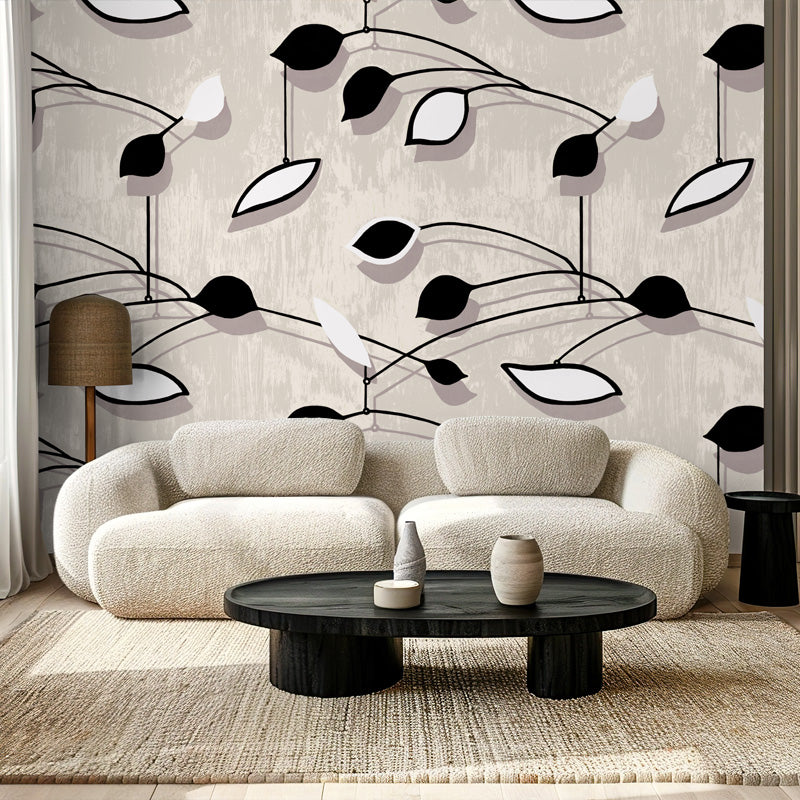 Seedpod Mobile Black White & Natural Wallpaper