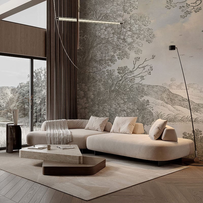 Silent Meadow Natural Wallpaper