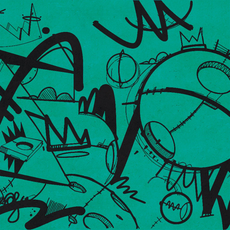 Techno Sprawl Blue Wallpaper