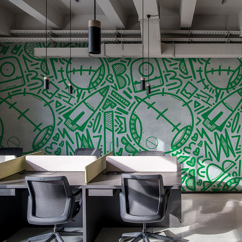 Cyber Alley Green Wallpaper