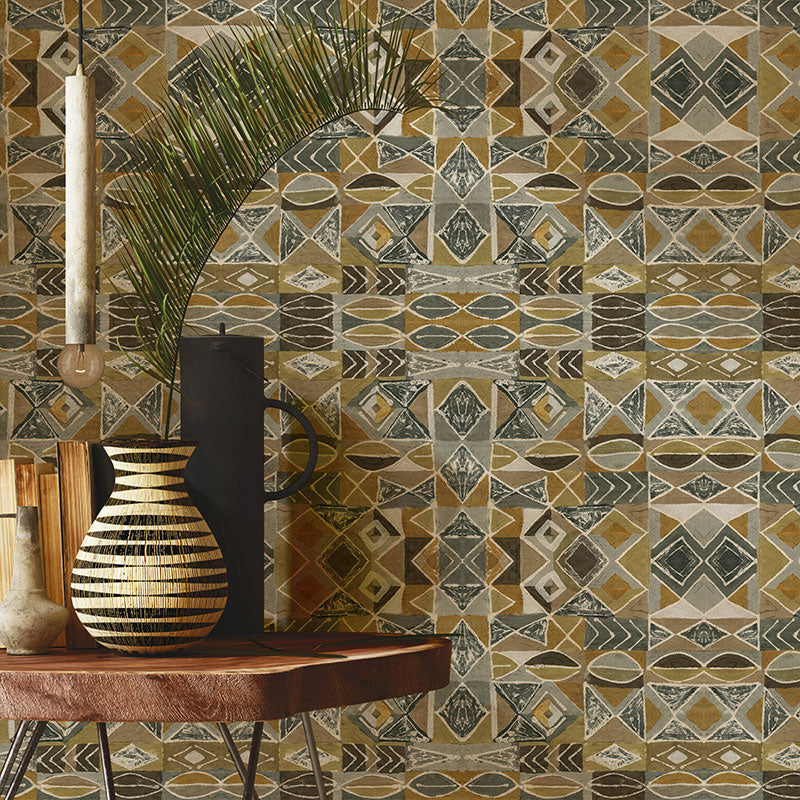 Ethnic African Blocks Wallpaper