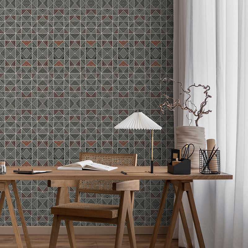 Grey Monotype Blocks Wallpaper
