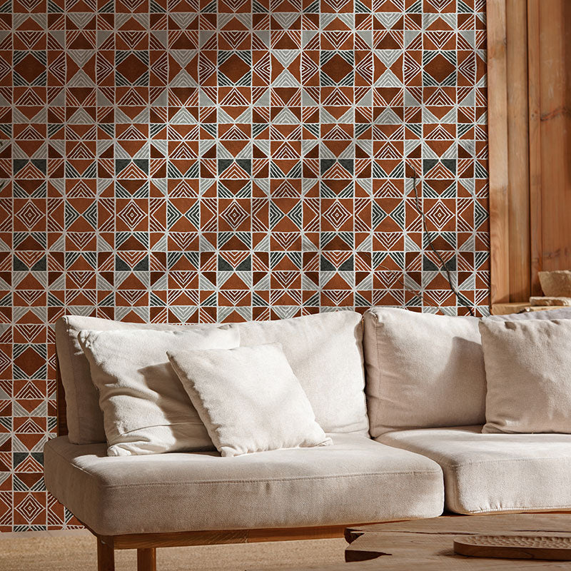 Terracotta Blocks Wallpaper