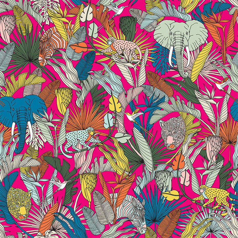 Wild at Heart- Dark Pink Wallpaper