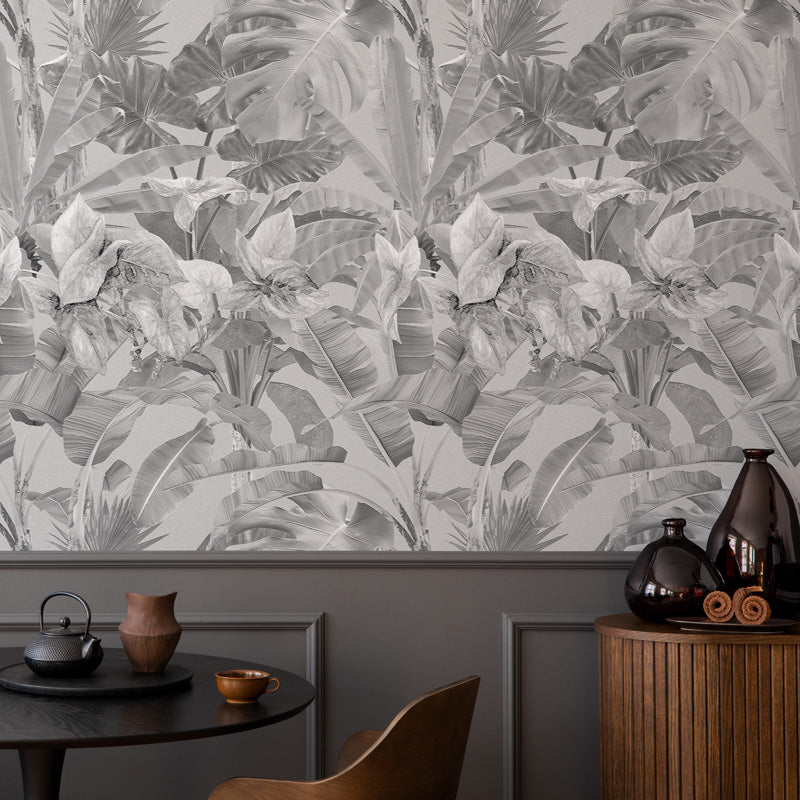 Banana Forest Light Grey Wallpaper