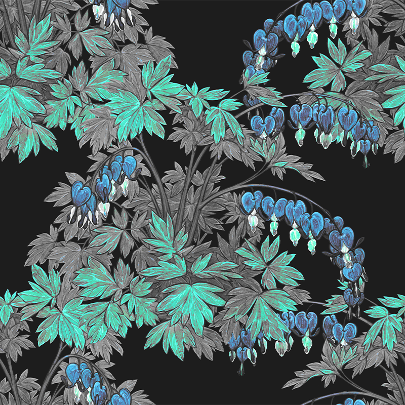Bleeding Hearts – Blue Wallpaper