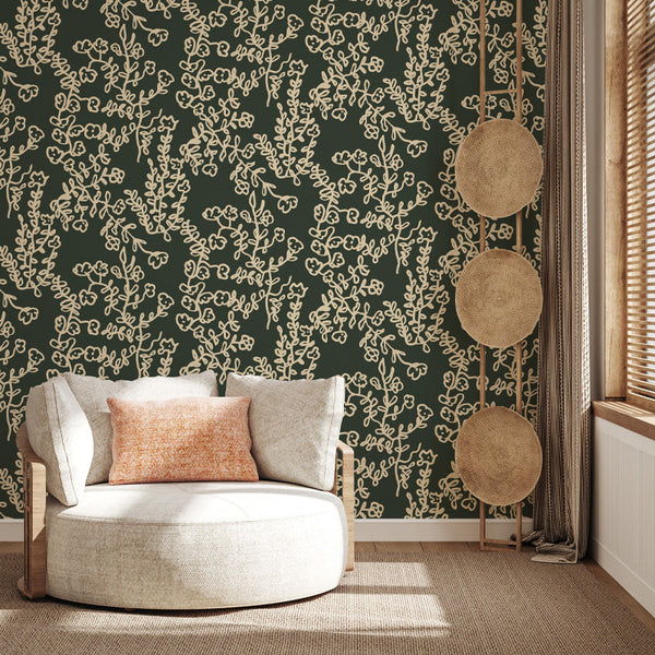 dark green pattern wallpaper