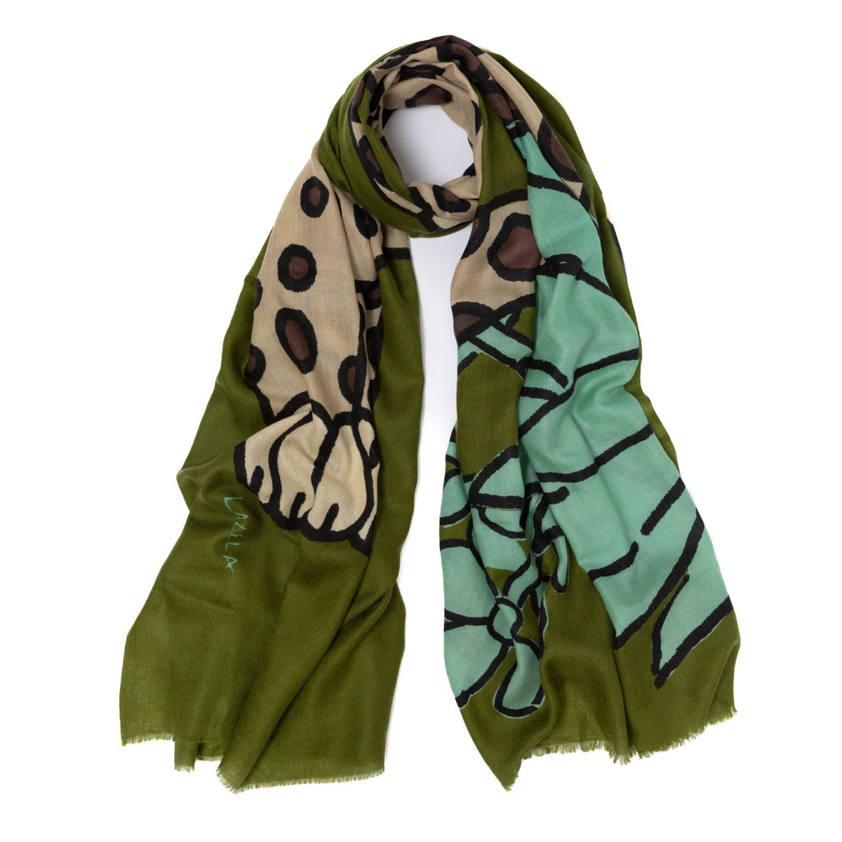 Cheetah Green Winter Scarf