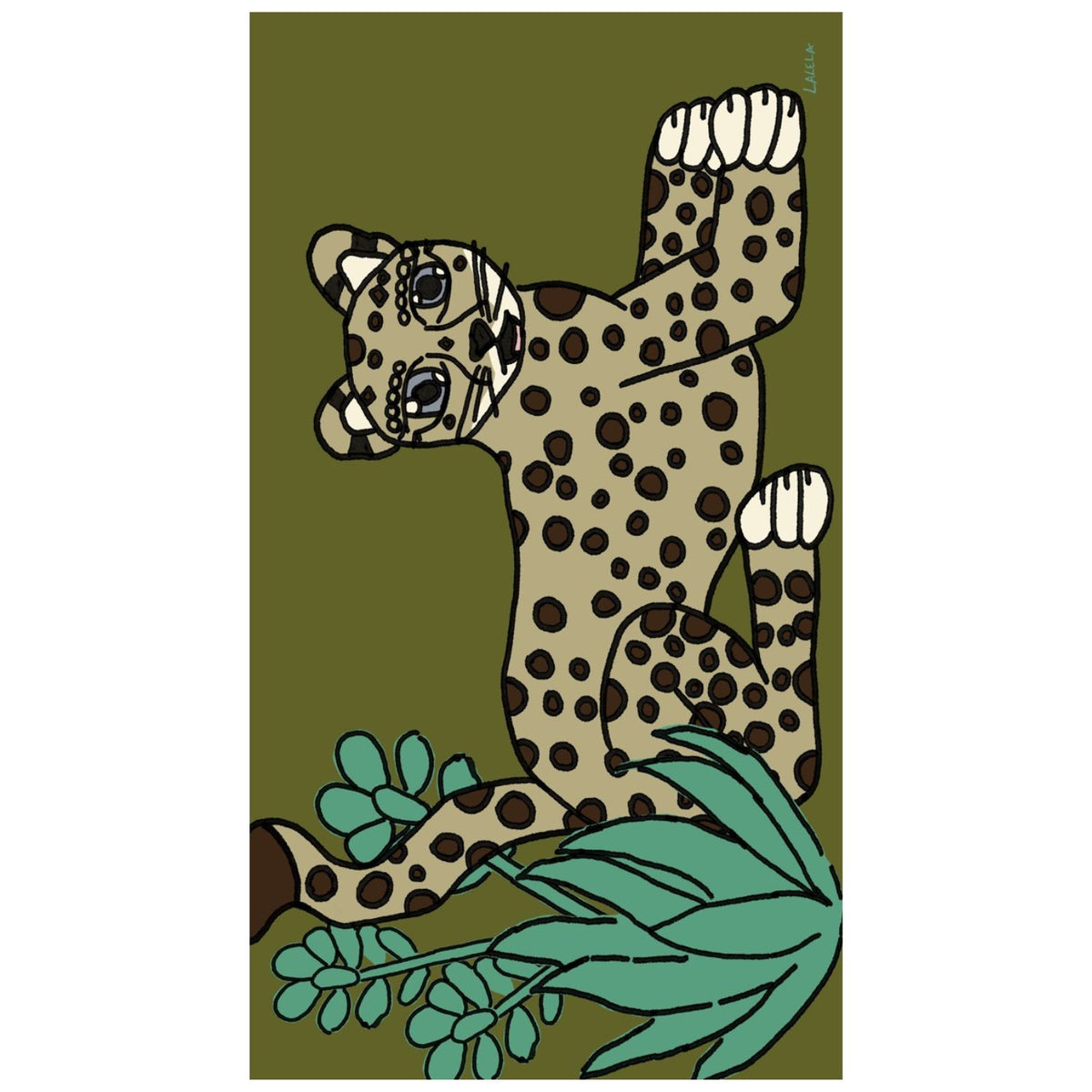 Cheetah Green Winter Scarf