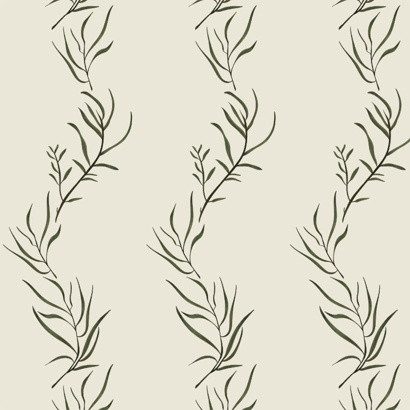Curved Leaves Cream wallpaper