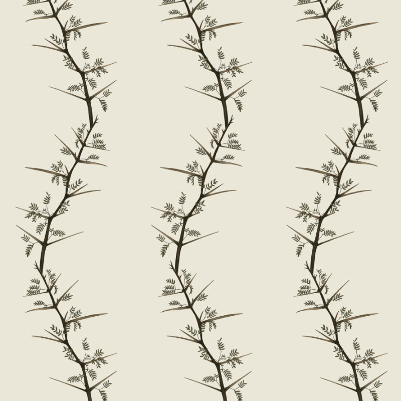 Curved Thorns Cream wallpaper