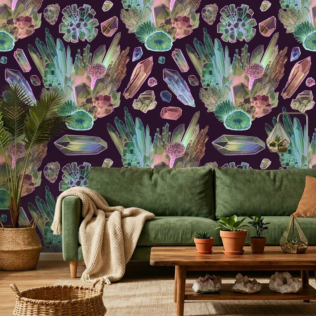 Crystal Clusters – Violet Wallpaper