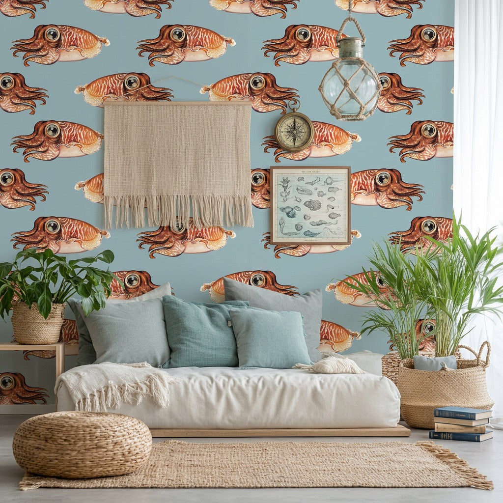Cuttlefish – Seafoam Wallpaper