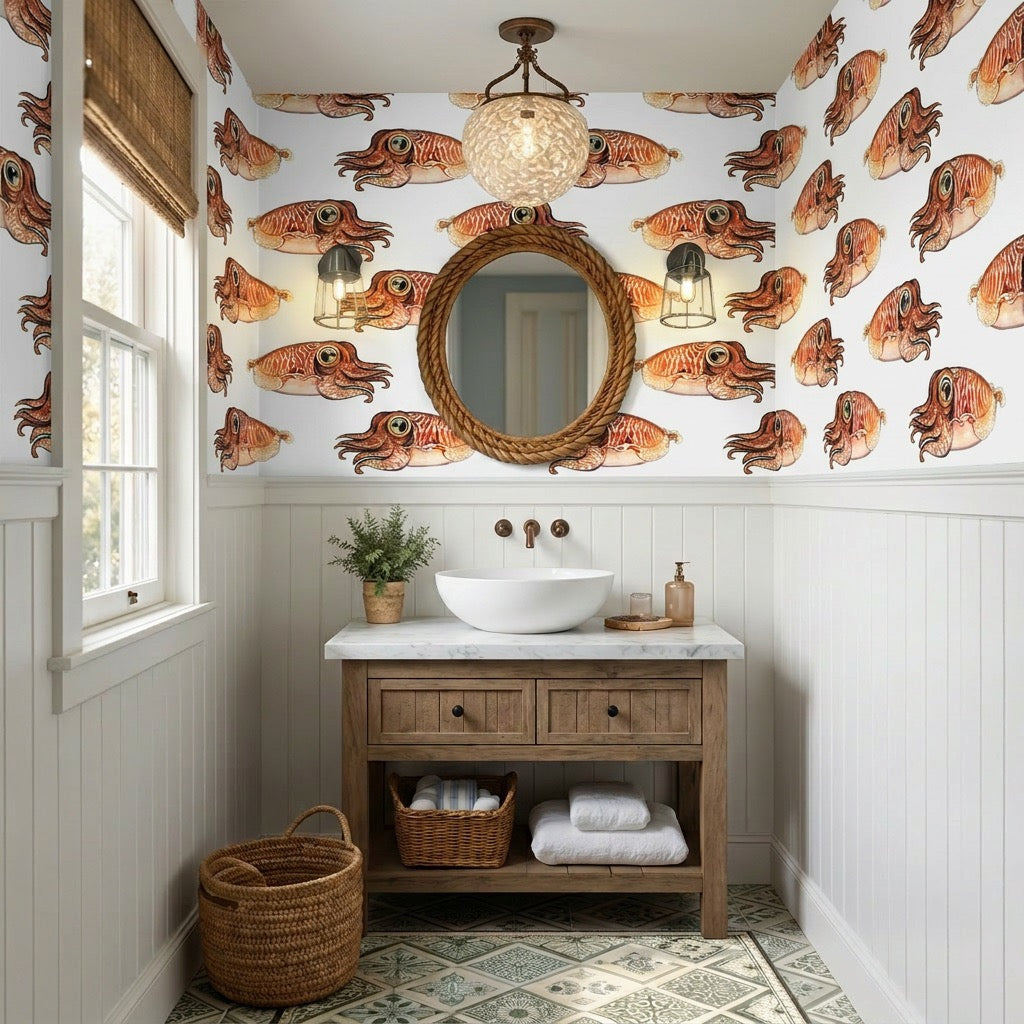 Cuttlefish – White Wallpaper