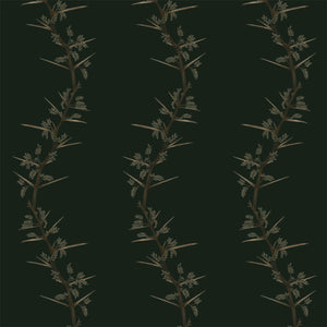 Curved Thorns Deep Green wallpaper
