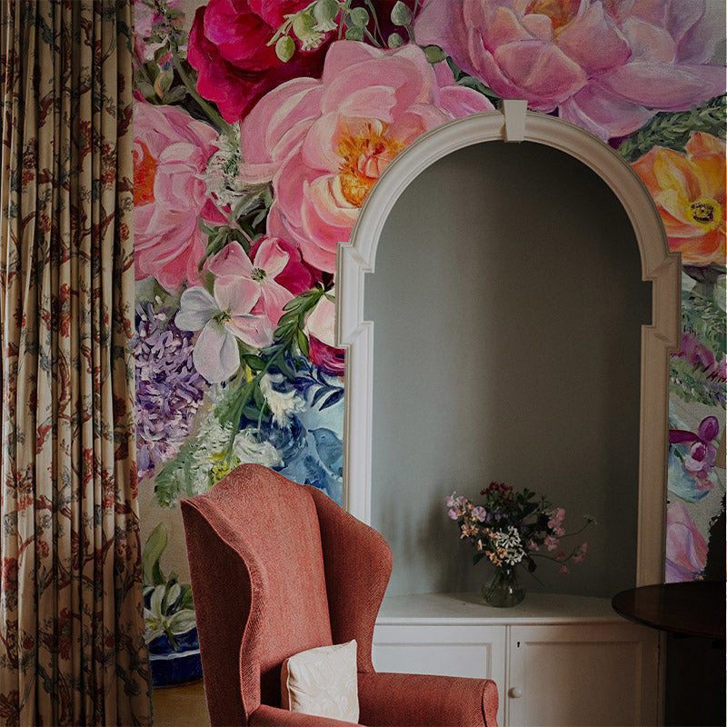 Delft Blooms Mural Wallpaper