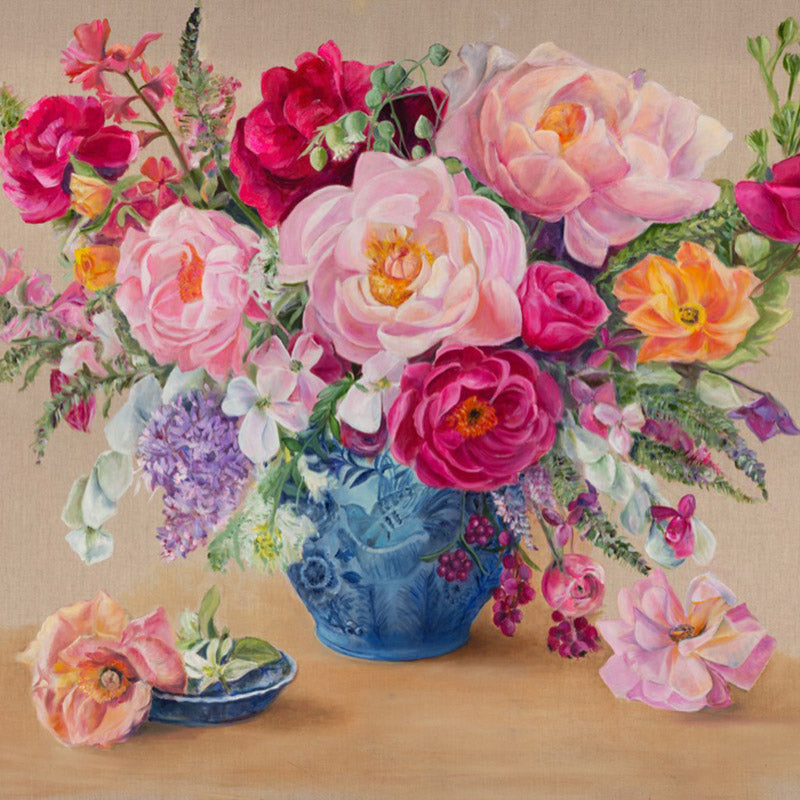 Delft Blooms Mural Wallpaper