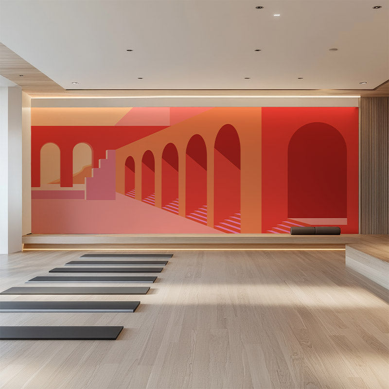 Doorways Red Wallpaper