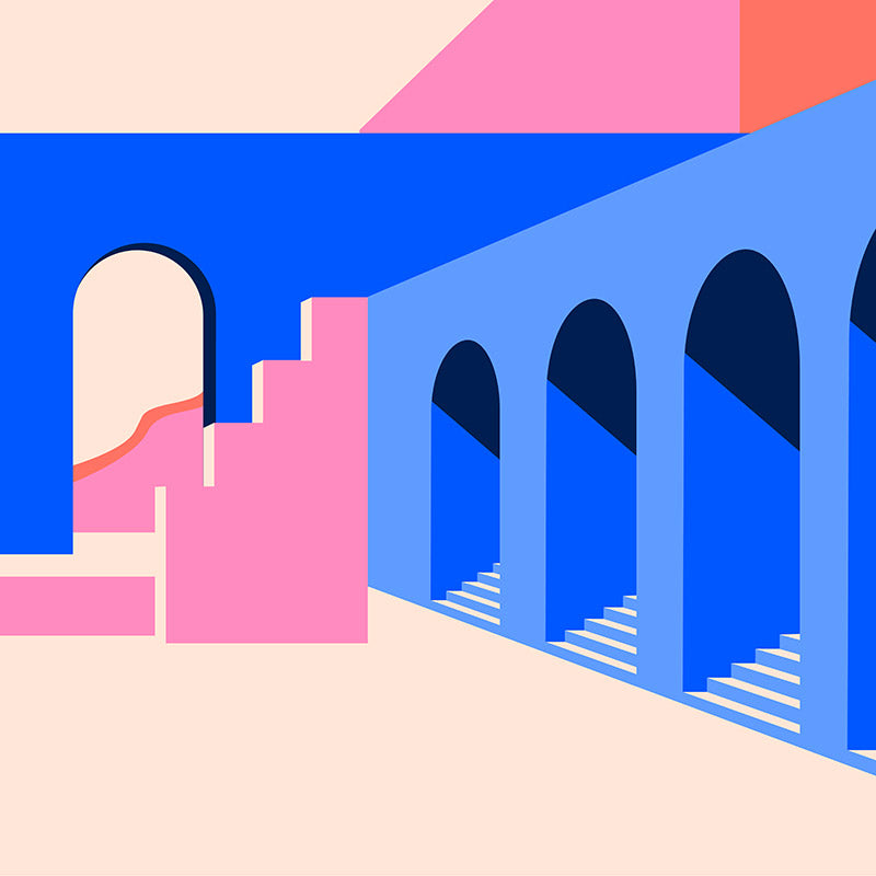 Doorways Blue Wallpaper