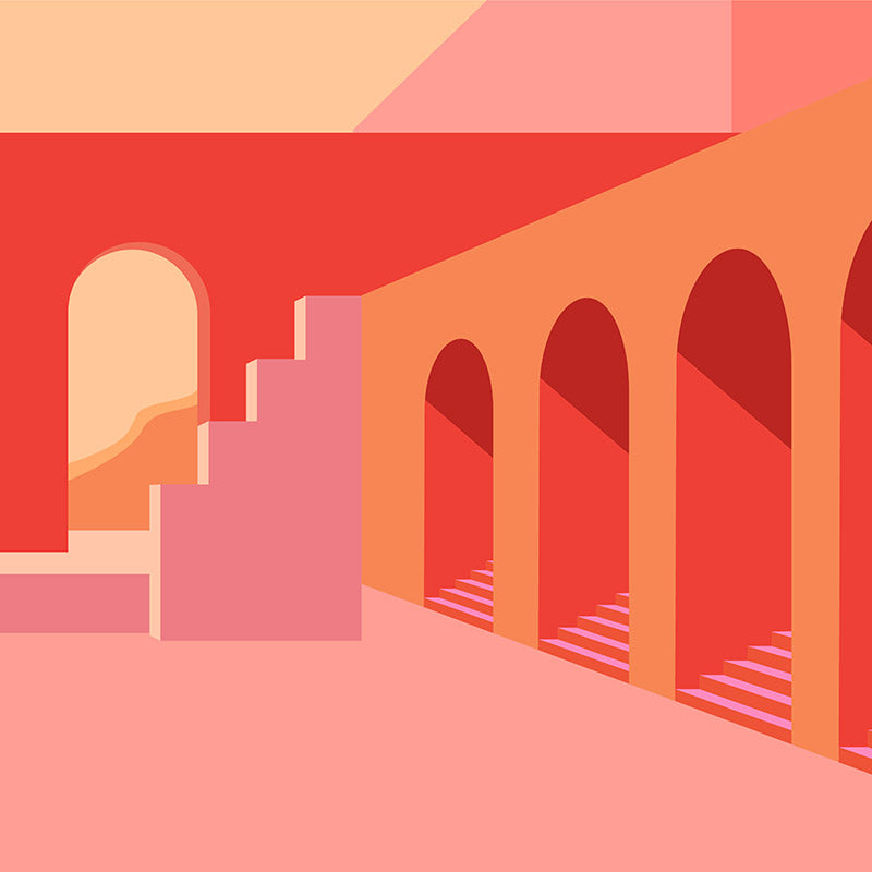 Doorways Red Wallpaper