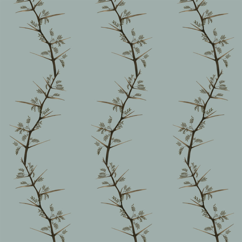 Curved Thorns Dusty Blue wallpaper