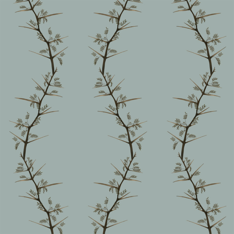 Wavey Thorns Dusty Blue wallpaper