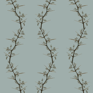 Wavey Thorns Dusty Blue wallpaper