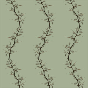 Curved Thorns Dusty Green wallpaper