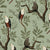 Fish Eagle and Baboon Dusty Green wallpaper