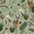 Impala and Stork Dusty Green wallpaper
